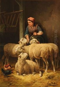 Shepherdess Feeding Sheep Shepherdess Feeding Sheep