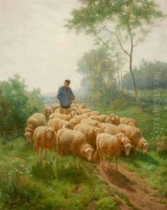 Shepherd With Flock by Franz De Beul