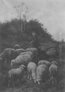 Shepherd Tending His Sheep Shepherd Tending His Sheep