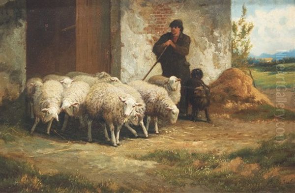 Shepherd With Herd - view 1