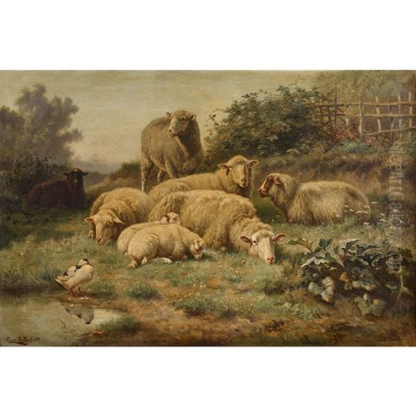 Sheep In A Meadow - view 1