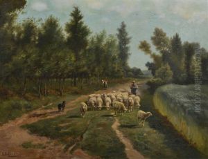 Troupeau De Moutons by Henri De Beul