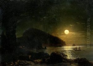 Coastal Landscape In The Moonlight by Ivan Konstantinovich Aivazovsky