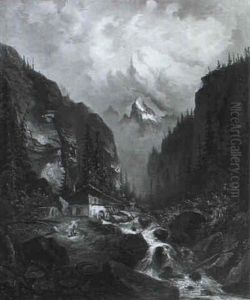 Alte Muhle Am Gebirgsbach by Wilhelm Beurlin