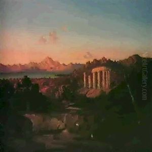 A Mediterranean Landscape With Ruins by Wilhelm Beurlin