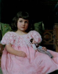Clara Mit Ihrer Puppe by Emil Beurmann