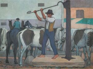 Watering Cattle, Poland by Robert Polhill Bevan