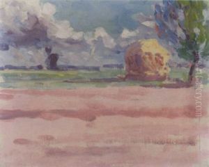 Windmill And Haystack, Poland by Robert Polhill Bevan