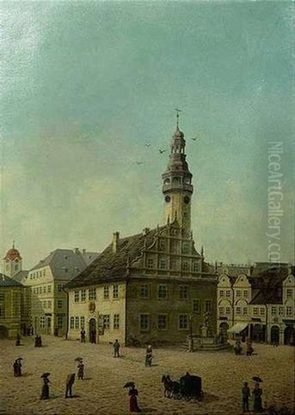 Blick Auf Den Marktplatz Eines Suddeutschen Stadtchens - view 1