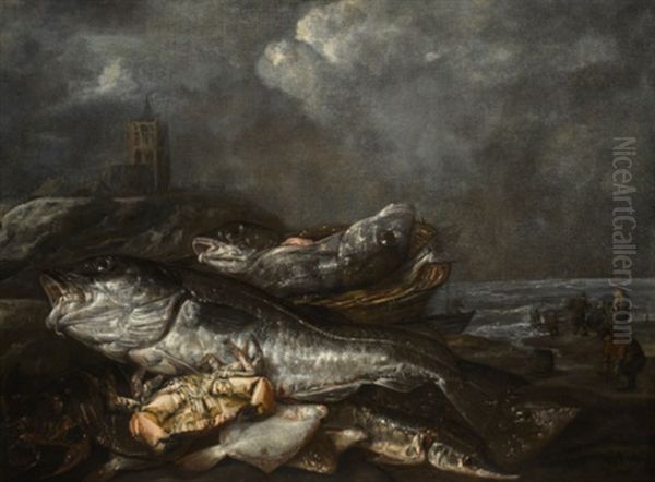 Still Life With Fish On The Beach At Egmond - view 1