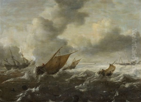 Maritime Scene With Stormy Seas - view 1