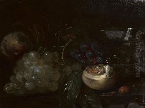Nature Morte Aux Raisins Et Noisettes by Abraham van Beyeren