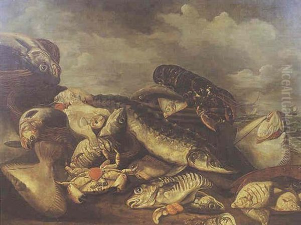 Nature Morte De Poissons Et Coquillages - view 1
