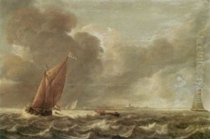 Seascape With A Smalschip And Other Light Vessels In A Stiff Breeze Seascape With A Smalschip And Other Light Vessels In A Stiff Breeze