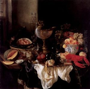 Prunkstilleben Mit Nautiluspokal Und Hummer by Abraham van Beyeren