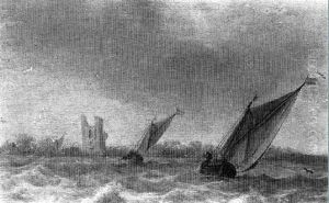 Navires Hollandais Au Bord Du Rivage