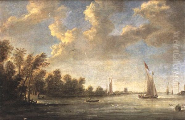 Dutch River With Sailing Boats - view 1