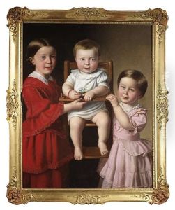 Portrait Der Geschwister Josefa, Maria Und Theresia Von Liechtenstein by Ludwig Beyfuss