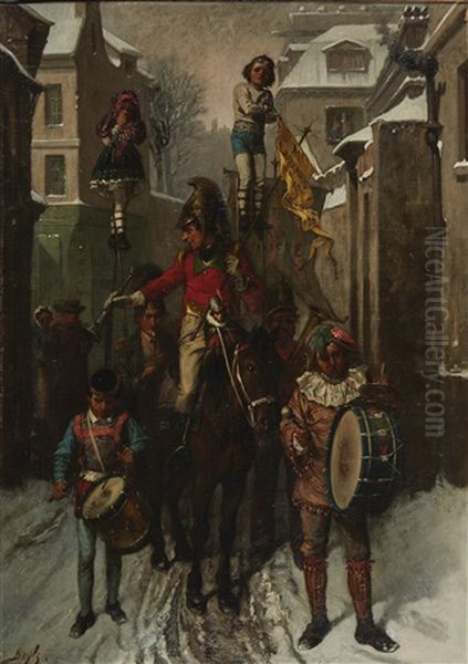 The Circus Coming Into Town On A Snowy Evening - view 1
