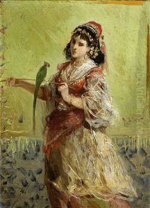La Belle Orientale Au Perroquet by Pierre-Marie Beyle