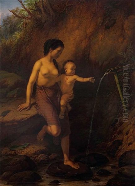 Mere Et Enfant A La Source (mother And Child At The Source) - view 1