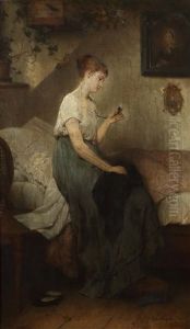 Junge Dame Mit Medaillon by Robert Julius Beyschlag