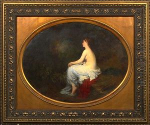 Classical Maiden In An Arcadian Landscape by Robert Julius Beyschlag