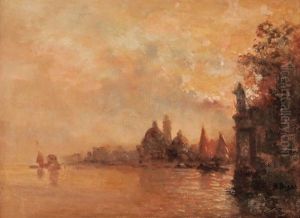 Impression Von Venedig Im Abendlicht, Mit Blick Auf San Giorgio Maggiore by Bartolomeo Bezzi