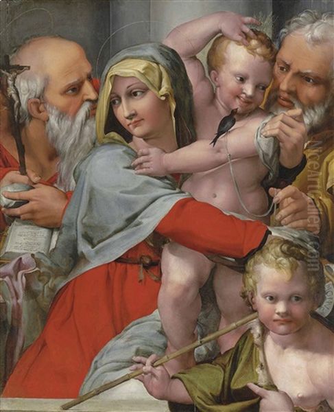 The Holy Family With Saints John The Baptist And Jerome - view 1