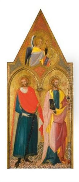 The Left Wing Of The Santa Maria A Latera Altarpiece: Saints Julian And James The Greater And The Archangel Gabriel - view 1