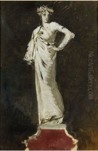 Entwurf Fur Eine Frauenstatue by Mose Bianchi