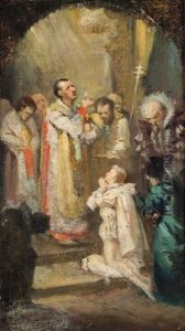 La Comunione Di San Luigi Gonzaga by Mose Bianchi