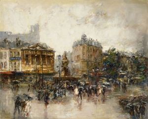 Place De Clichy, Paris by Mose Bianchi