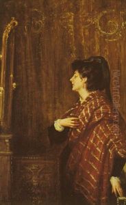A Portrait Of The Artist's Wife Looking At Herself In A Mirror