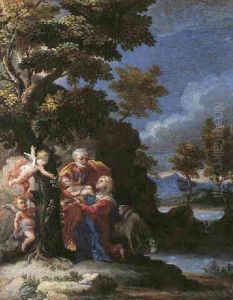 The Rest On The Flight Into Egypt by Pietro (il Creatura) Bianchi