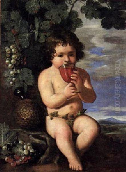 Trinkender Bacchus In Einer Landschaft - view 1