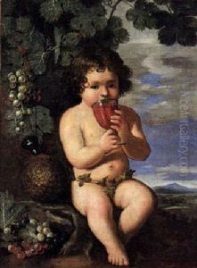 Trinkender Bacchus In Einer Landschaft by Baccio (Bartolommeo) del Bianco