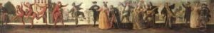 A Comedia Dell'arte Troupe Before A Renaissance Town by Baccio (Bartolommeo) del Bianco