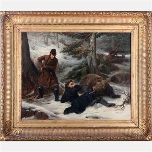 The Bear Hunters by Francois Auguste Biard