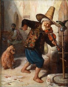 Un Artiste De Rue by Francois Auguste Biard