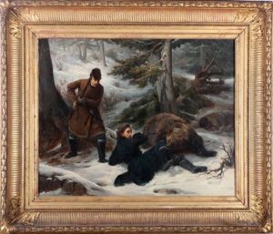 The Bear Hunters by Francois Auguste Biard