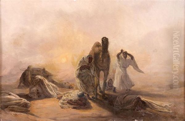 Etude Pour Tribu Arabe Surprise Par Le Simoun (study) - view 1