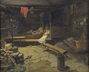 Le Repos Pres De L'atre by Francois Auguste Biard