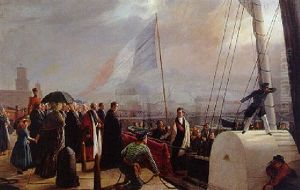 Le Depart De Douvres De Sa Majeste Le Roi, Octobre 1844 by Francois Auguste Biard