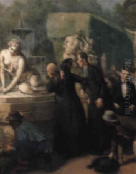 Priests In A Public Garden - view 1