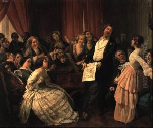 Triomphe D'un T,nor Dans Une Matinee Musicale by Francois Auguste Biard