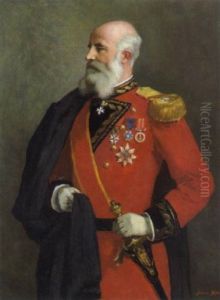 Portrait Furst Sabrau In Galauniform Mit Reichem Ordensschmuck by Mari Biasini
