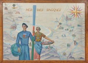 La Mer Des Basques by Francois Ignace Bibal