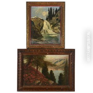 Blooming Landscape And "waterfall Landscape" by Franz Biberstein