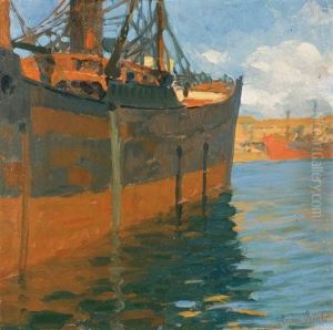 Port Scene by Ottorino Bicchi